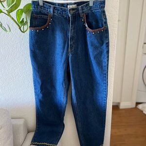Liz Claiborne Blue Jeans with Brown Accents